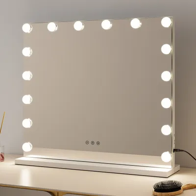 Obrázok produktu pre Zrkadlo Milton & Oldbrook Hollywood s osvetlením 60 x 52 cm Amora White