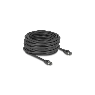 Produktbild von Delock - Patch-Kabel - RJ-45 (M) zu RJ-45 (M) - 15 m - 7.5 mm - SFTP, PiMF - CAT 8.1 - halogenfrei, ohne Haken - Schwarz