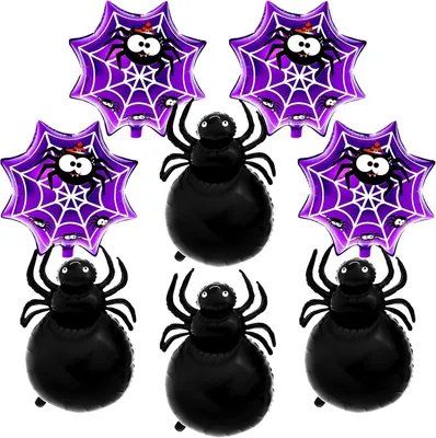 Imagen del producto de Globos de Halloween con forma de araña - 8 unidades, ideales para la decoración de fiestas