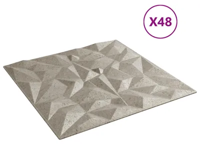 Obrázok produktu pre vidaXL Nástenné panely, 48 ks, Ametyst, betón, 50 x 50 cm, XPS pena