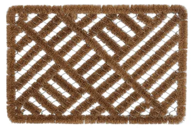Immagine prodotto di Relaxdays Tappetino in rete metallica, 40 x 60 cm, zerbino in cocco e metallo, per interni ed esterni, resistente alle intemperie, colore naturale