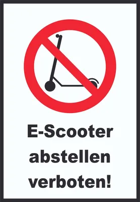 Produktbild von E- Scooter Abstellen verboten Schild Elektro -Tretroller Roller A1 (594x841mm)