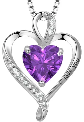Immagine prodotto di Collana con ciondolo a cuore, argento 925, con incisione "Ti amo" e confezione regalo con pietra portafortuna