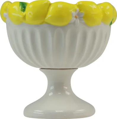 Produktbild von Pokal Keramikschale Zitronen Mediterran Deko Ø14,5cm H14cm