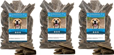 Produktbild von 3x 1kg  Futterbauer Rinderpansen getrocknet 10-15 cm Kausnack für Hunde