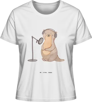 Produktbild von Mr. & Mrs. Panda Oberteil Damen Otter Podcast aufnehmen Größe L - Weiß - Geschenk, Podcasterin, Produzieren, Podcaster, T-Shirt, Kurzarmshirt, shirt, Basic