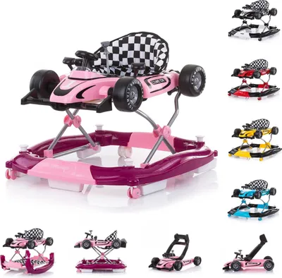 Produktbild von Chodzik dziecięcy Chipolino 4 w 1 Racer, regulowany, bujaczek, centrum aktywności różowy