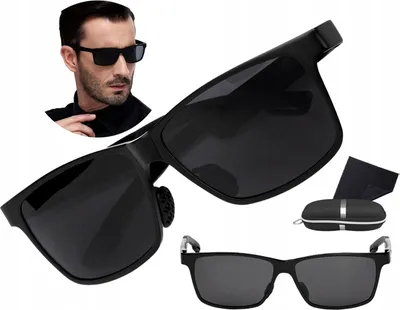 Produktbild von EDIBAZZAR | Schwarze polarisierte Sonnenbrille mit UV400-Filter für Herren