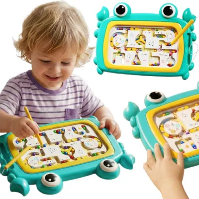 Produktbild von Woopie Montessori Magnettafel Maze Crab Türkis