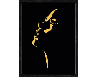 Produktbild von Gerahmtes Bild Golden Lips III 33x43 cm