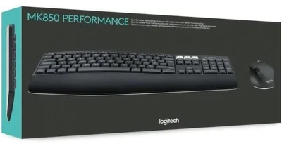 Produktbild von Logitech MK850 Performance, Volle Größe (100%), Kabellos, RF Wireless + Bluetooth, QWERTY, Schwarz, Maus enthalten