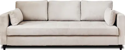 Produktbild von Lisa Design Anna, 3-Sitzer Sofa, mit Schlaffunktion und Tasche, aus Samt , Beige