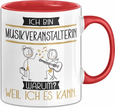Produktbild von Musikveranstalterin Tasse Geschenk Ich Bin Musikveranstalterin Warum Weil Ich Es Kann Geschenkidee Geburtstag (Rot)