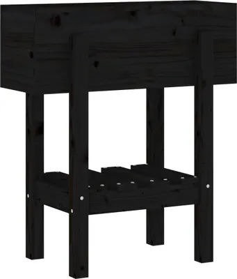 Produktbild von vidaXL Pflanzkübel Schwarz 62x30x69 cm Massivholz Kiefer