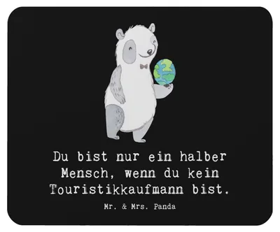 Produktbild von Mr. & Mrs. Panda Mauspad Touristikkaufmann Herz - Schwarz - Geschenk, Mousepad, Mouse Pad, pc mausunterlage