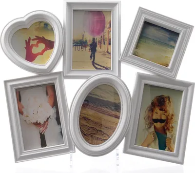 Produktbild von Bilderrahmen Fotorahmen Multirahmen Bildergalerie Herz weiß