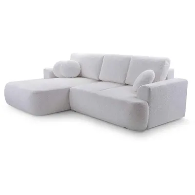 Produktbild von Ecksofa mit Schlaffunktion VENTO, Ottomane Links, L-Form, Farbe: Weiß (Coral70)