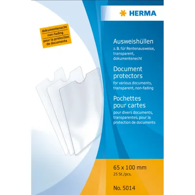 Zdjęcie produktu dla Herma 5014 Koperty na karty identyfikacyjne - 65x100 mm na karty emerytalne, tłoczone, odporne na dokumenty