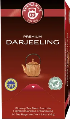 Produktbild von Teekanne Premium Darjeeling zart blumiger goldgelber Schwarztee 35g