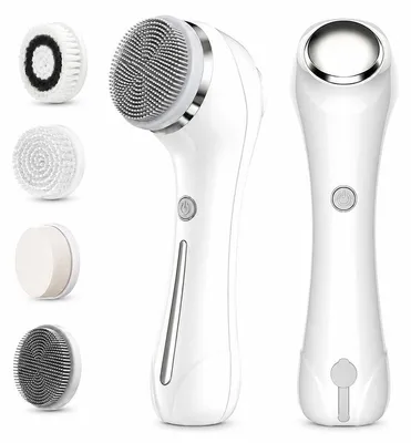 Produktbild von Akku Gesichtsreinigungsgerät mit Massagefunktion, elektrischer Gesichtsbürste gegen Mitesser & Hornhaut, USB‑aufladbar, wasserdicht für Heim‑Hautpflege