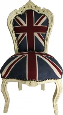Produktbild von Casa Padrino Barock Esszimmer Stuhl Union Jack / Creme