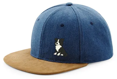 Produktbild von Huuraa Cappy Mütze Border Collie Border Comic Denim Baumwolle und Polyester Snapback Kappe Geschenkidee