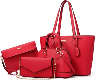 Image de Bagsure Sac à main pour femmes Set de 4 pièces pour le bureau Ecole Shopping Voyage