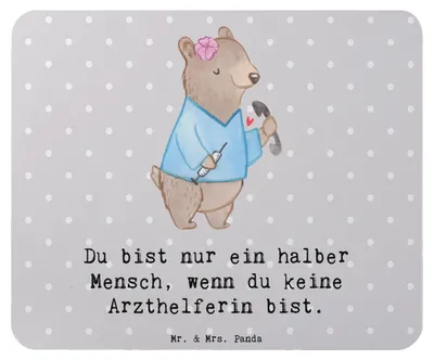 Produktbild von Mr. & Mrs. Panda Mousepad Arzthelferin Herz - Grau Pastell - Geschenk, krank, Beruf, mausteppich, Mauspad, Ausbildung, MFA, laptop, Lustig, Krankenhaus, Mouse Pad, Witzig
