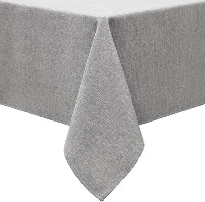 Produktbild von Famanu Tischdecke mit Leinenlook - Rechteckig - Lotuseffekt - 140 x 200 cm - Wasserabweisend - Hellgrau