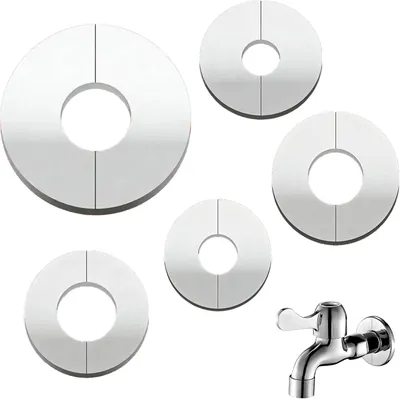 Imagen del producto de Grifo de ducha - Cubierta para tuberías de radiador - Autoadhesiva - Rejilla de acero inoxidable