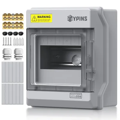 Imagen del producto de Caja de distribución de una fila, 6 módulos, con protección IP66 (resistente al agua), para uso en exteriores