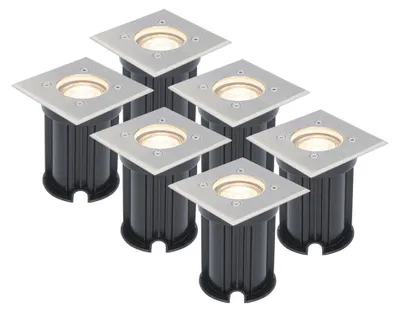 Produktbild von hoftronic LED Bodeneinbaustrahler 4W 2700K GU10 IP65 Edelstahl dimmbar Set 6 Stück