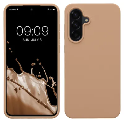 Produktbild von kwmobile Handyhülle für Samsung Galaxy A56 5G Hülle - Case Silikon - Kabelloses Laden - Schutzhülle Cover in Cappuccino