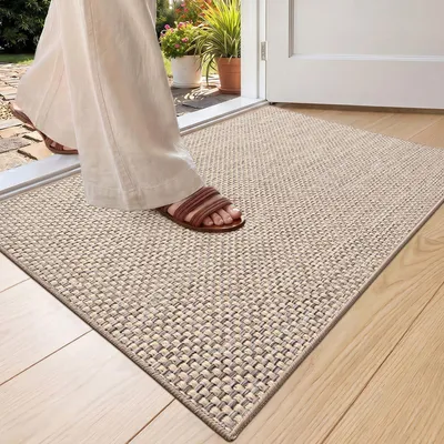 Immagine prodotto di Tappetino antiscivolo estensibile 43x75 cm, lavabile, beige, assorbente