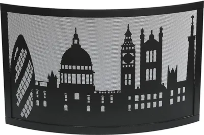 Produktbild von Funkenschutz, kaminschutz, Ofenschutz, schwarz beschichtet, London
