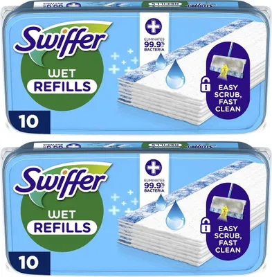 Produktbild von Swiffer WET ANTIBACTERIAL REFILLS vlhčené utěrky na podlahu 20 kusů