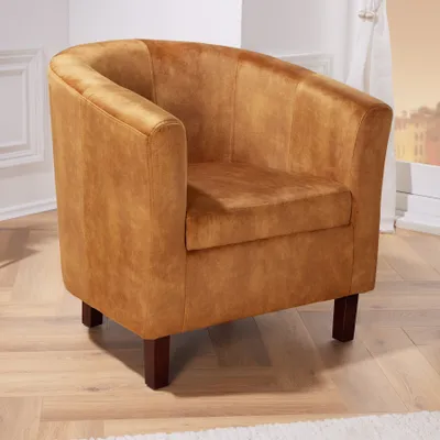 Produktbild von riess-ambiente Design Lounge Sessel HEMINGWAY senfgelb Samt Armlehnen Cocktailsessel Lesesessel Relaxsessel Sessel