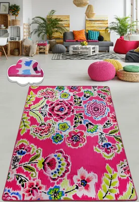 Zdjęcie produktu dla Conceptum Hypnose, Bouquet- Bouquet Djt CHL, kolorowy, dywan z krótkim włosiem, 100 x 160 cm, 50% aksamit / 50% poliester