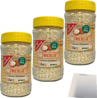 Produktbild von G&G Zwiebeln gefriergetrocknet 3er Pack (3x35g Dose) + usy Block