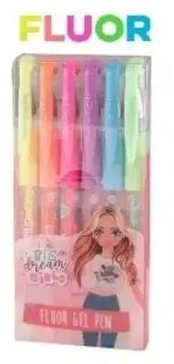 Zdjęcie produktu dla Długopis żelowy fluo 6 kolorów