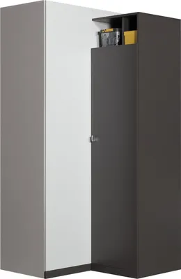 Produktbild von Furniture24 Eckkleiderschrank Tablo TA2 Schrank Eckschrank 2 Kleiderstangen 2 Türen