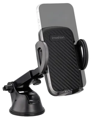 Productafbeelding van imoshion Telefoonhouder auto - Verstelbaar - Universeel - Carbon - Dashboard / Raam - Zwart