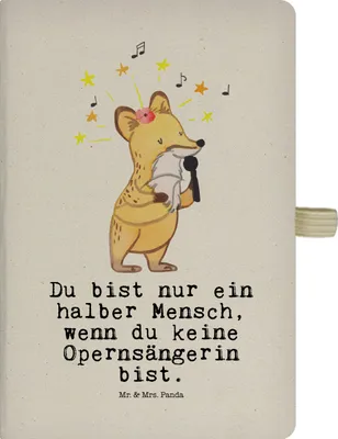 Produktbild von Mr. & Mrs. Panda Reisetagebuch Opernsängerin Herz - Transparent - Geschenk, Kladde, Notizbuch A5, Adressbuch, Journal