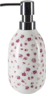 Produktbild von Spirella Seifenspender "Eve" - Rose mit Edelstahlpumpe Flüssigseifen-Spender Porzellan 420ml Langliebig und Robust Weiß