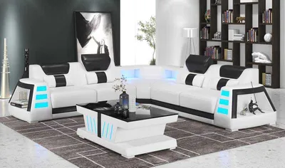 Produktbild von Luxus Ecksofa Ledersofa L Form Couch Sofa Weiß Couchen Eckgarnitur
