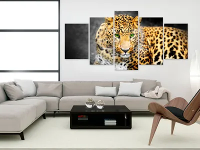 Produktbild von Akustikbild Tier 200x100 cm Bilder Akustikschaum Hochleistungsschallabsorber Schallschutz Leinwand 5 tlg Wandbild Raumakustik Schalldämmung g-A-0086-b-o