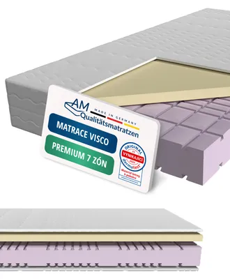 Obrázek produktu pro AM Qualitätsmatratzen | Premium Visco matrace 160x200 cm | H3 | Matrace ze studené peny se 4 cm vrstvou Visco | 23 cm vysoká | Germany | 160 x 200 cm