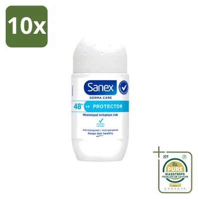 Productafbeelding van 10 x Sanex Dermo Protector Deodorant Roller - 53 ml - Verpakking met 10 stuks