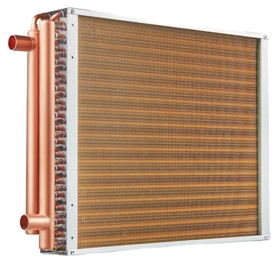 Produktbild von VEVOR 16" x 16"/40,6 x 40,6 cm Wärmetauscher Wasser zu Luft 3-Reihen 3/8"/1 cm Kupferanschlüsse 193 Lamellen, 18" x 20"