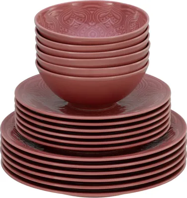 Produktbild von CreaTable, 21630, Orient Mandala Rot, Tellerset 18-tlg, Porzellan